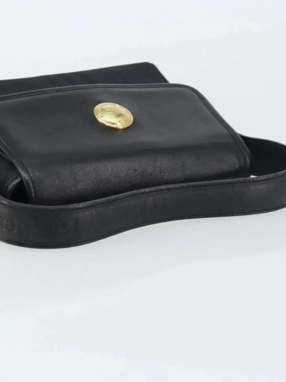 Burberrys Nova Check Hand Bag Leather Canvas Black Gold Auth gh1496 - Picture 8 of 16